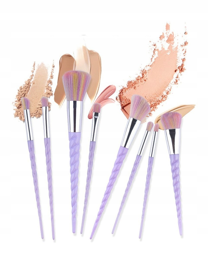 PĘDZLE BRYLANTOWE ZESTAW DO MAKIJAŻU 10 SZT Waga produktu z opakowaniem jednostkowym 0.4 kg